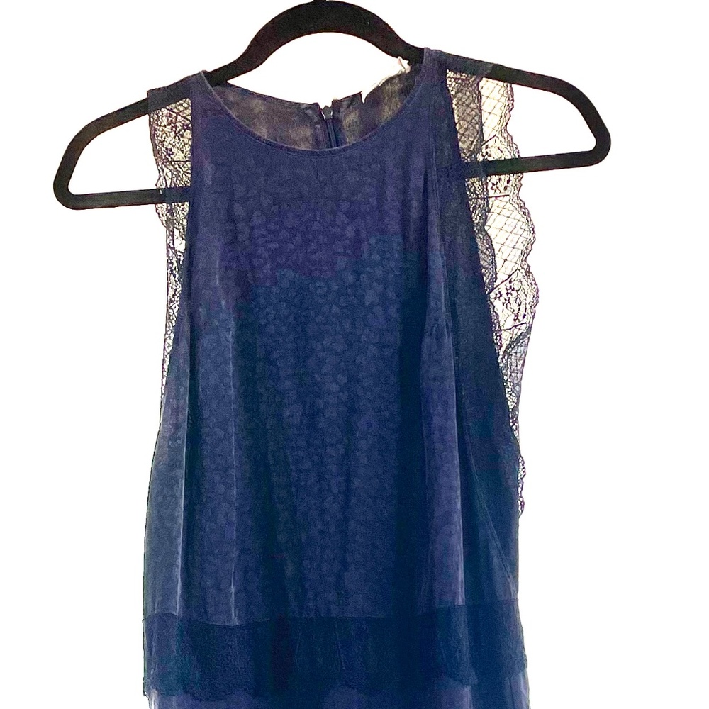 Zadig et Voltaire deep blue leopard print cocktail dress